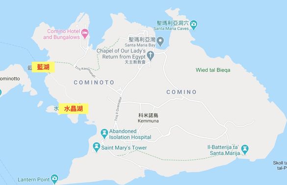 科米諾島景點地圖